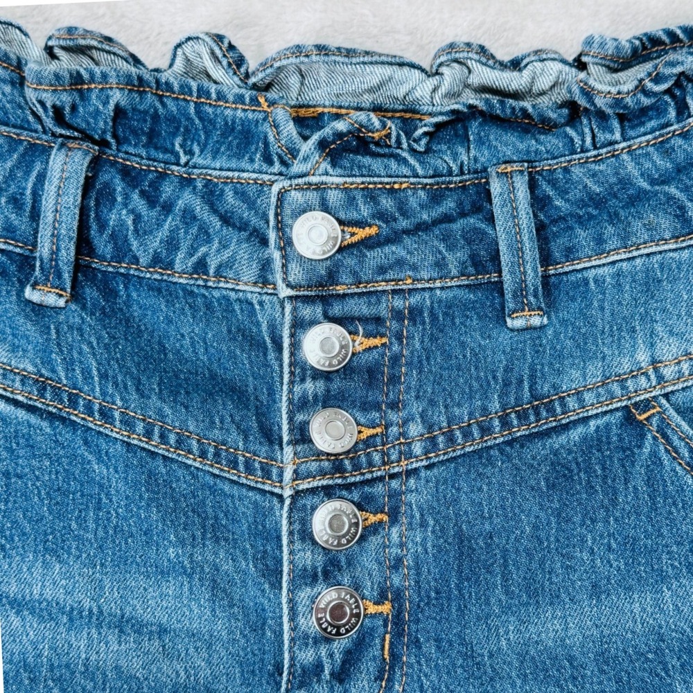 Paperbag Waist Size 8 Wild Fable Womens High Rise Button Fly Denim Shorts Blue - Picture 7 of 12